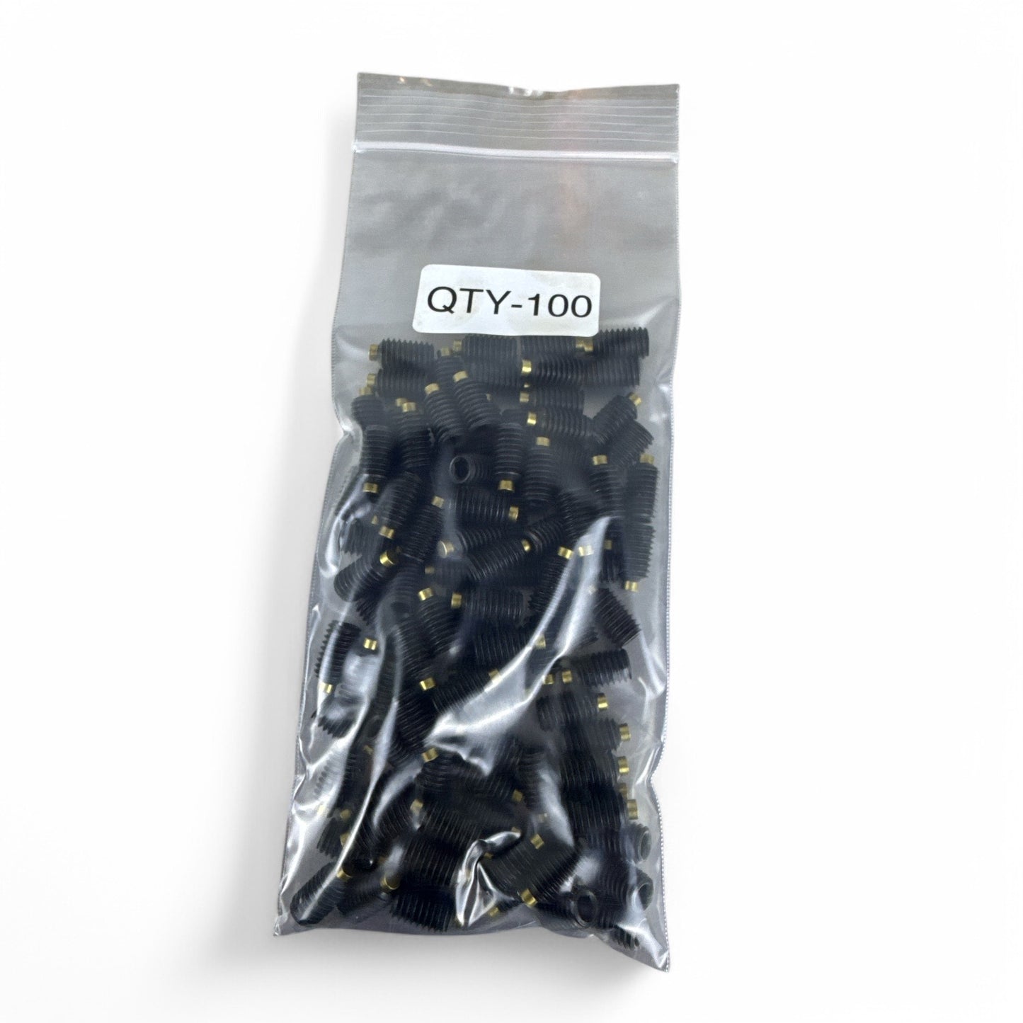 100 Pcs McMaster-Carr 91381A368 Brass-Tip Set Screws – 3/8"-24 x 5/8", Black-Oxide New
