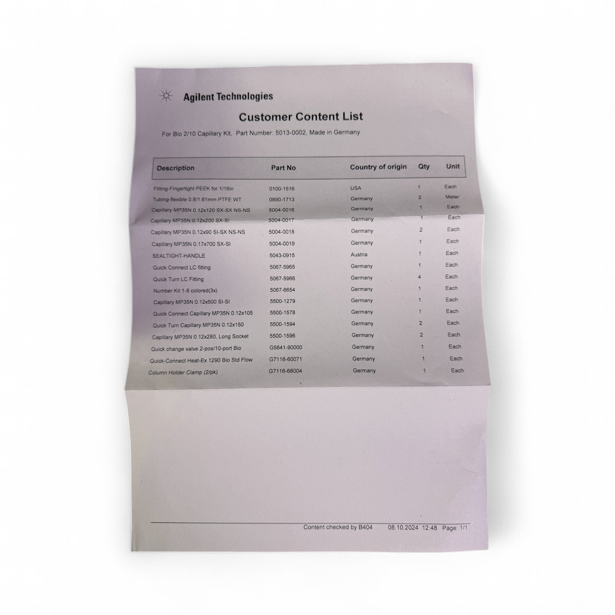 Agilent Bio 2/10 Capillary Kit 5013-0002 1290 Infinity II & III Bio LC Sys - New - Image 5