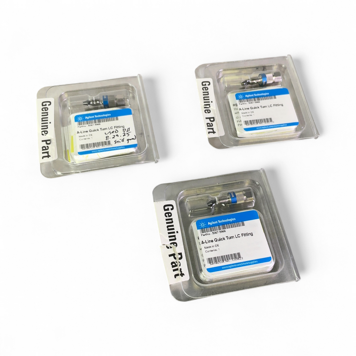 Agilent Technologies HPLC A-Line Quick Turn LC Fitting 5067-5966 - Lot of 3x - See Desc | Mr. Scientific - Image 1
