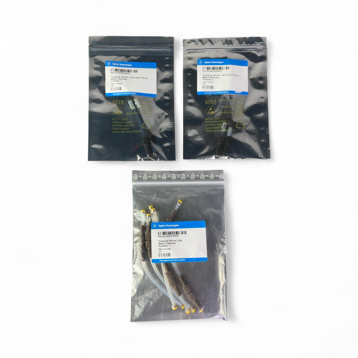 Agilent Technologies Tubing Kit Assemblies, 140 mm - 4x Ultra Clean, 5x Standard G4220-60070, G4220-60035 - Image 2