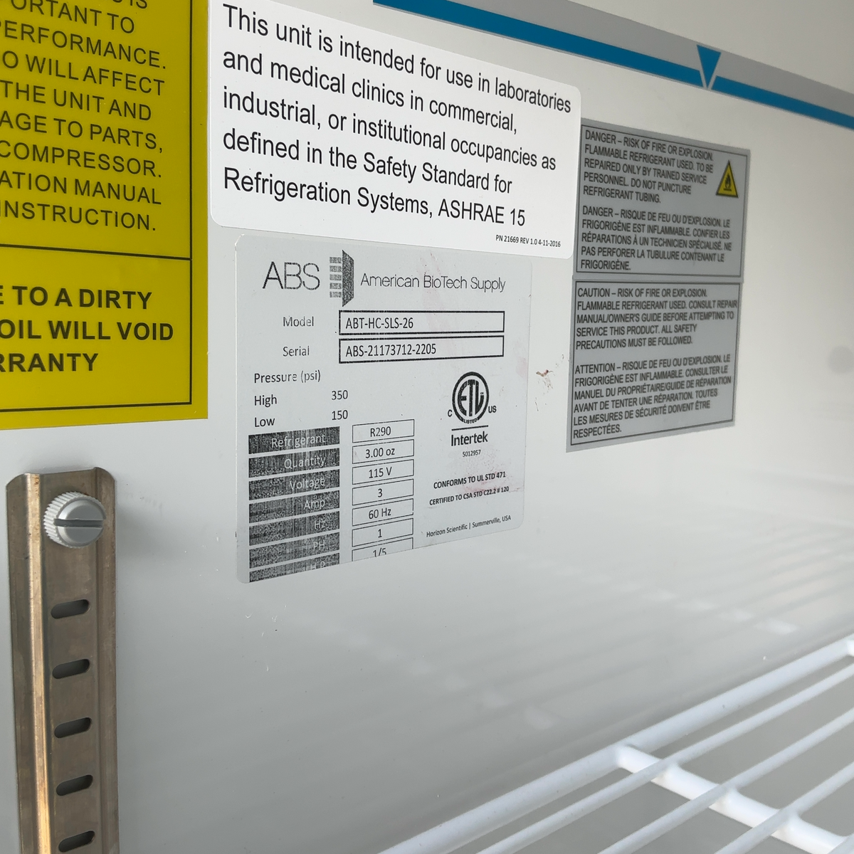 American BioTech Supply (ABS) 26 Cu Ft Solid Door Laboratory Grade Refrigerator ABT-HC-SLS-26 - Image 7