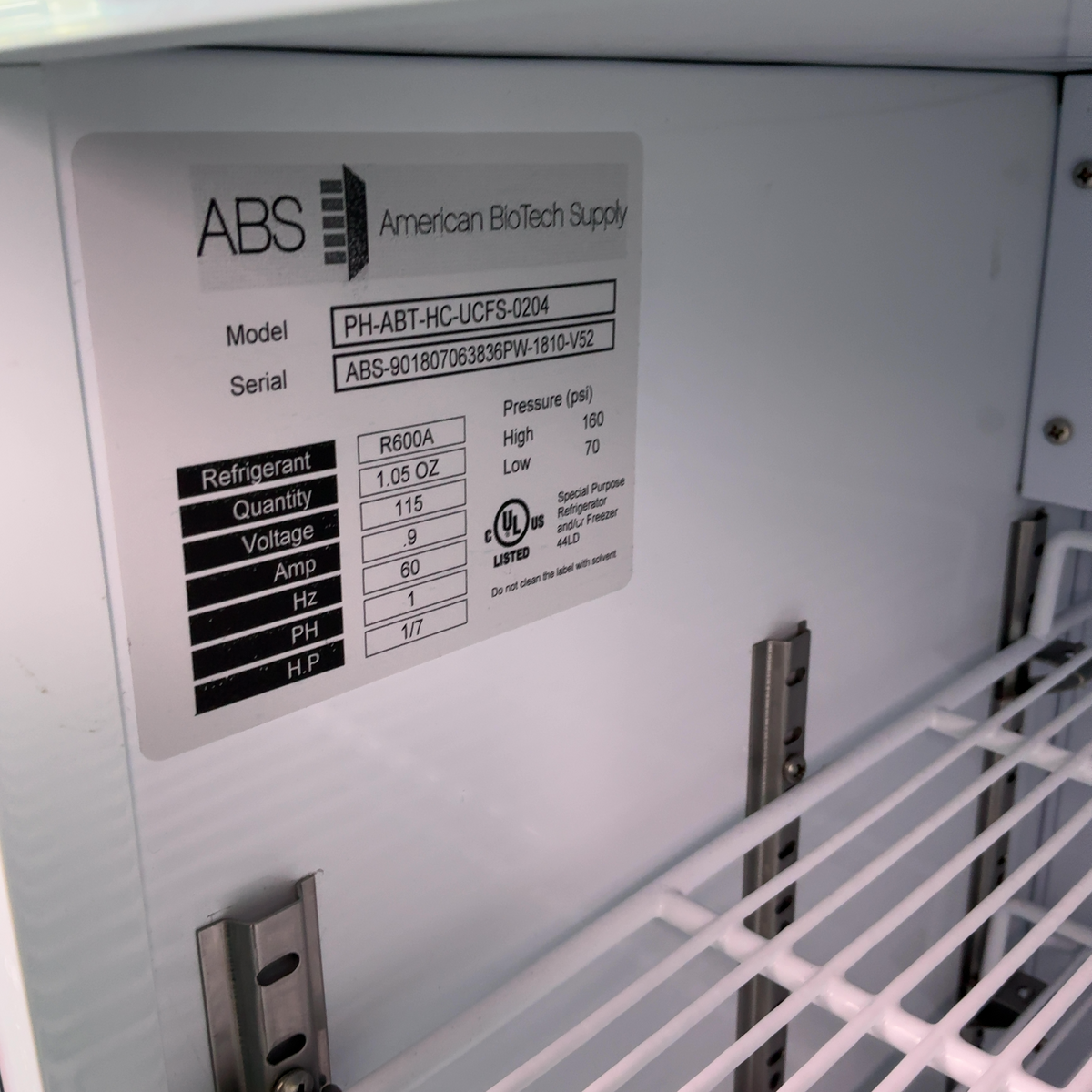 American BioTech Supply Pharmacy Undercounter Refrigerator PH-ABT-HC-UCFS-0204 - Image 5