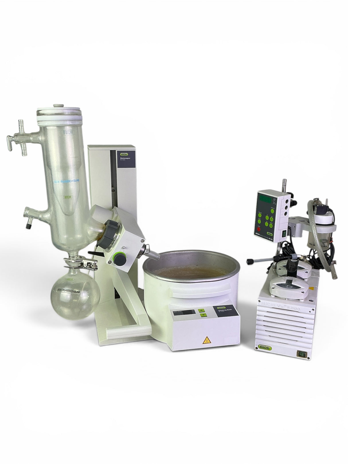 Büchi Rotavapor R-100 Rotary Evaporator w B-100 Heating Bath & Vacuum Pump Assembly (BO!) | Ships Fast from Mr. Scientific - Image 1