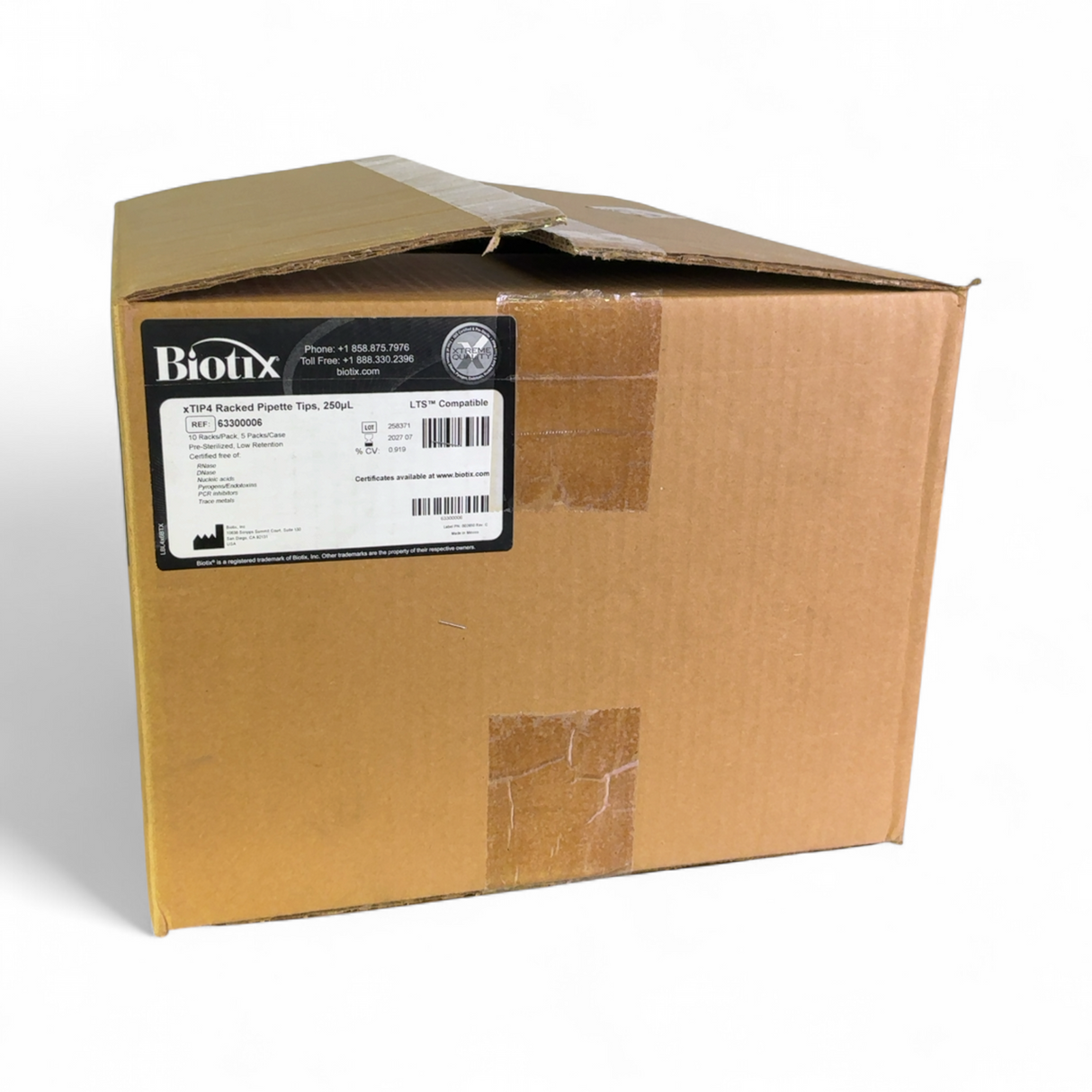 Biotix xTIP4 250µL Racked Pipette Tips 63300006 - 4800 Tips Total (BO!) | Order Direct and Save - Image 1