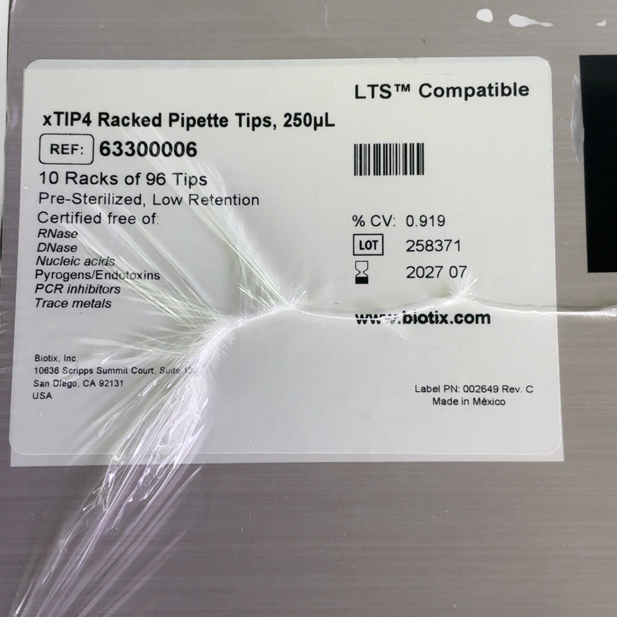 Biotix xTIP4 250µL Racked Pipette Tips 63300006 - 4800 Tips Total (BO!) | Order Direct and Save - Image 5
