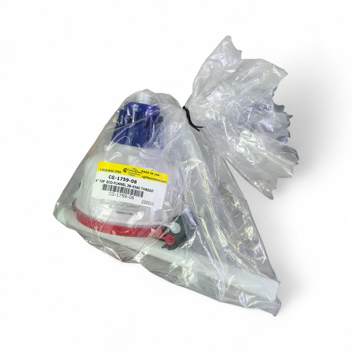 Chemglass 4” Top Diameter 450mL Eco Funnel, Thread Size 38-430 CG-1759-06 | Ships Fast from Mr. Scientific - Image 5