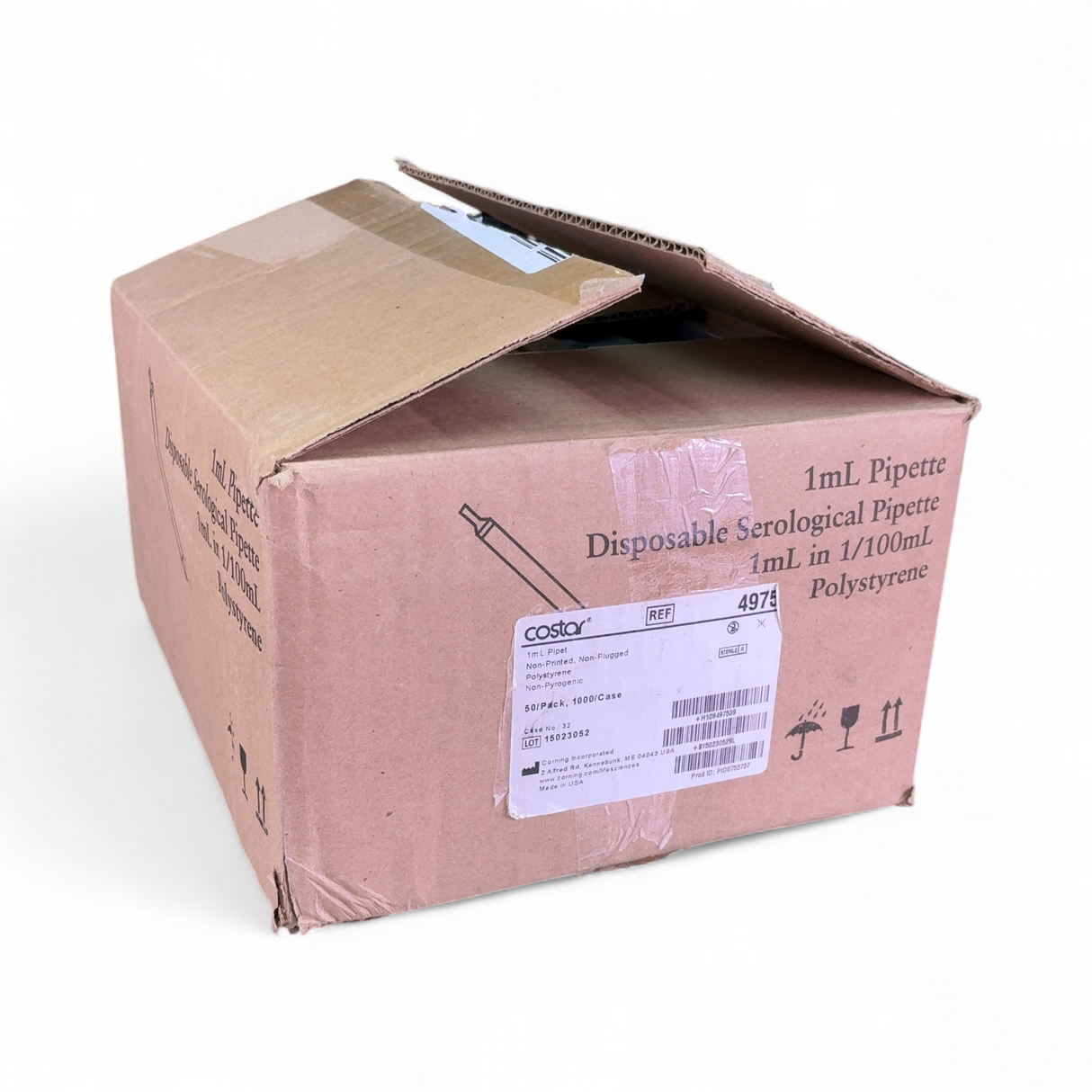 Costar Disposable Polystyrene Serological Pipettes 1mL in 1/100mL - 1000/cs (BO!) | Safe & Secure Shipping - Image 4
