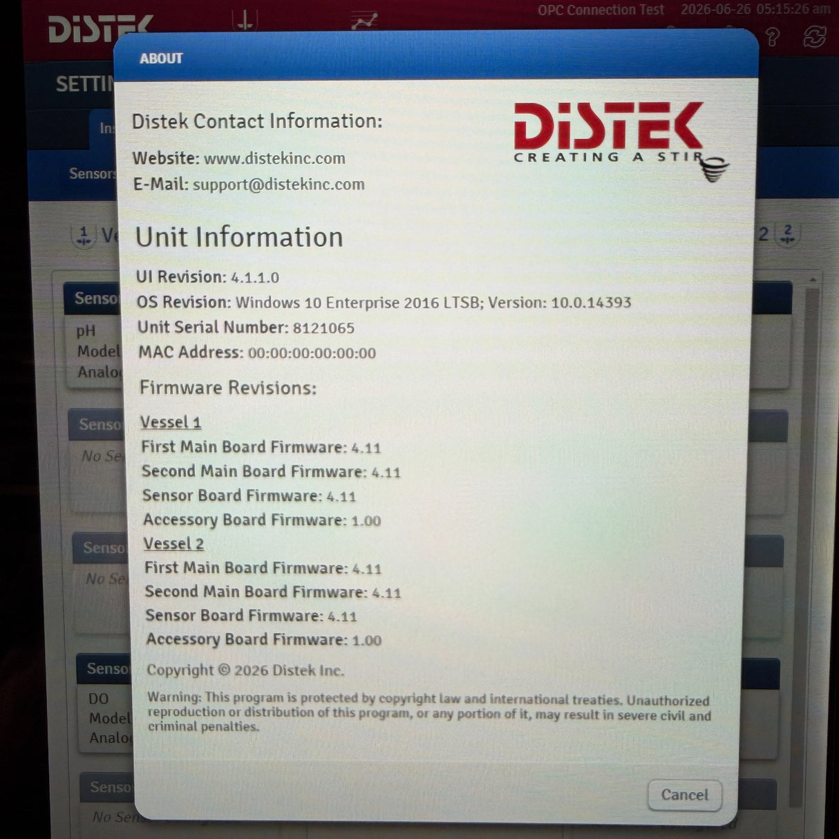 Distek BIOne 1250 Dual Bioreactor System w/ 2.5L Glass Vessel & Mettler Toledo Scales - Image 17