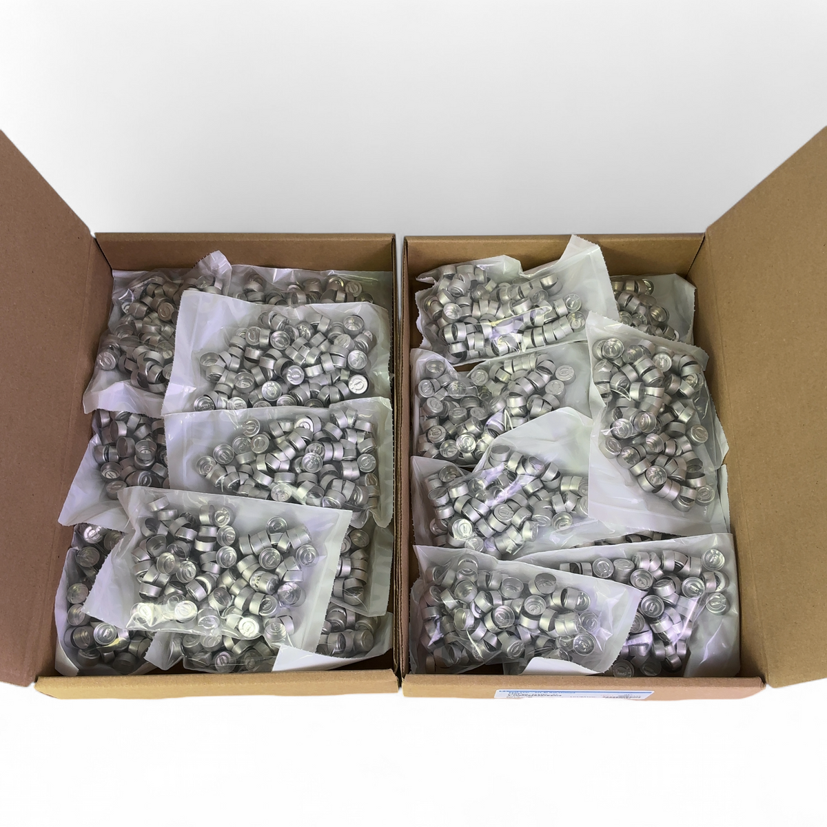 Duran Wheaton Kimble 13mm Natural Aluminum Unlined Tear-Off Seals - 1900ct 224192-01 | Safe & Secure Shipping - Image 2