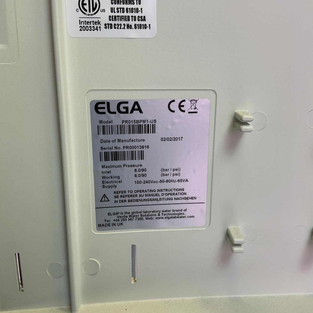ELGA PureLab Prima Laboratory Water Purification System PR015BPM1-US (BO!) | Ships Fast from Mr. Scientific - Image 6