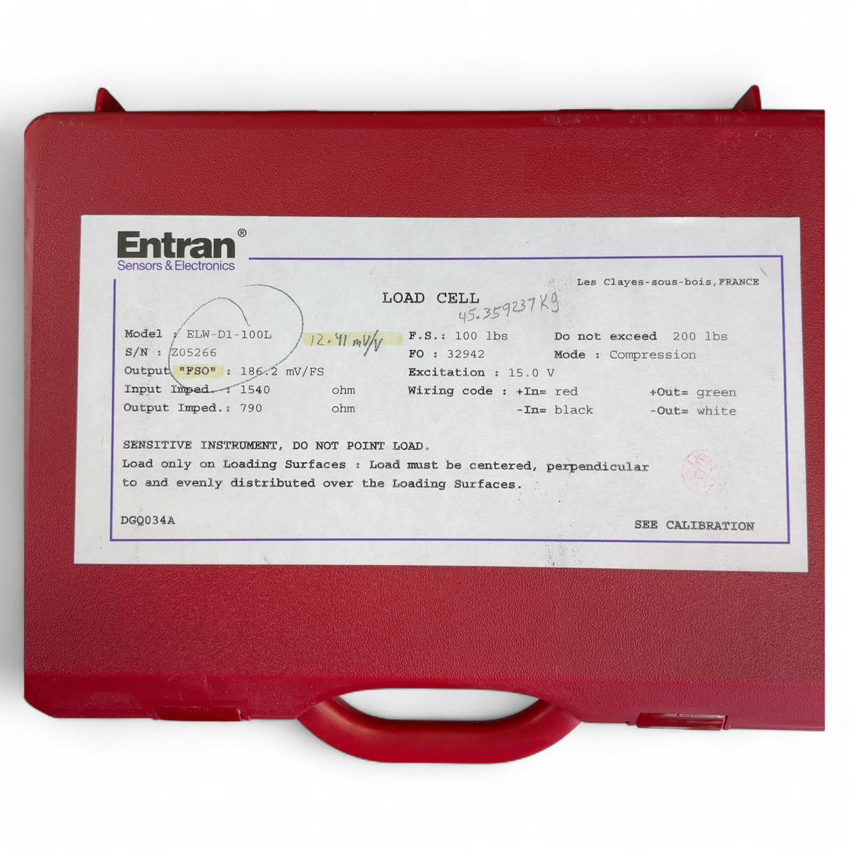 Entran 100lbs Load Cell ELW-D1-100L Force Sensor w Case (Best Offer!) | Order Direct and Save - Image 9