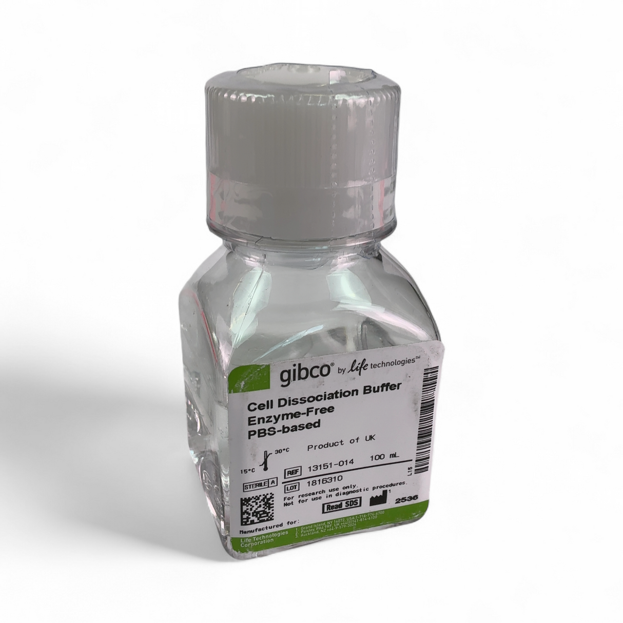 Gibco 100mL Cell Dissociation Buffer Enzyme-Free PBS-based 13151-014 - 3 Bottles (BO!) | Ships Fast from Mr. Scientific - Image 3