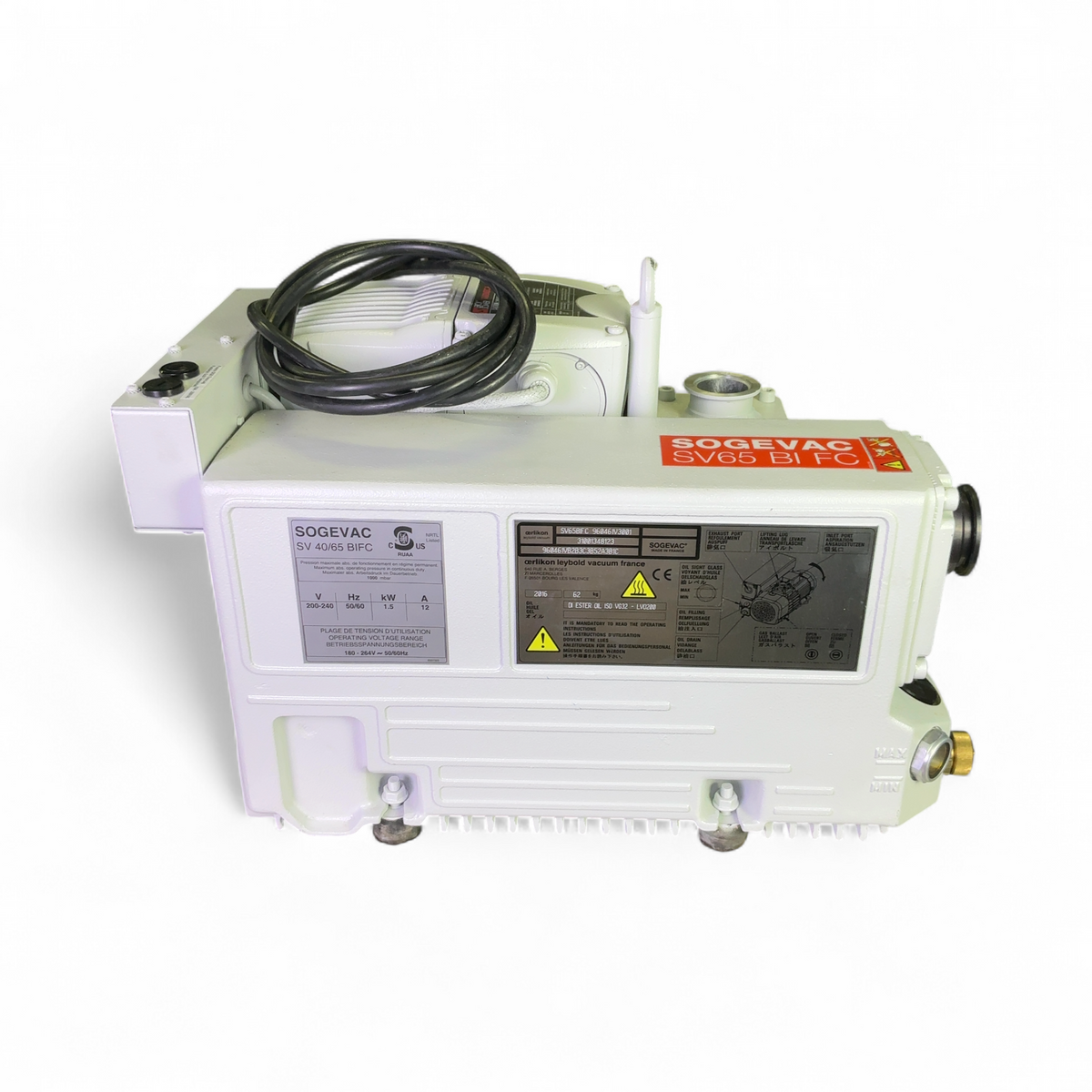 Leybold Oerlikon Sogevac Rotary Vane Vacuum Pump SV65 BI FC (Best Offer!) | Safe & Secure Shipping - Image 11