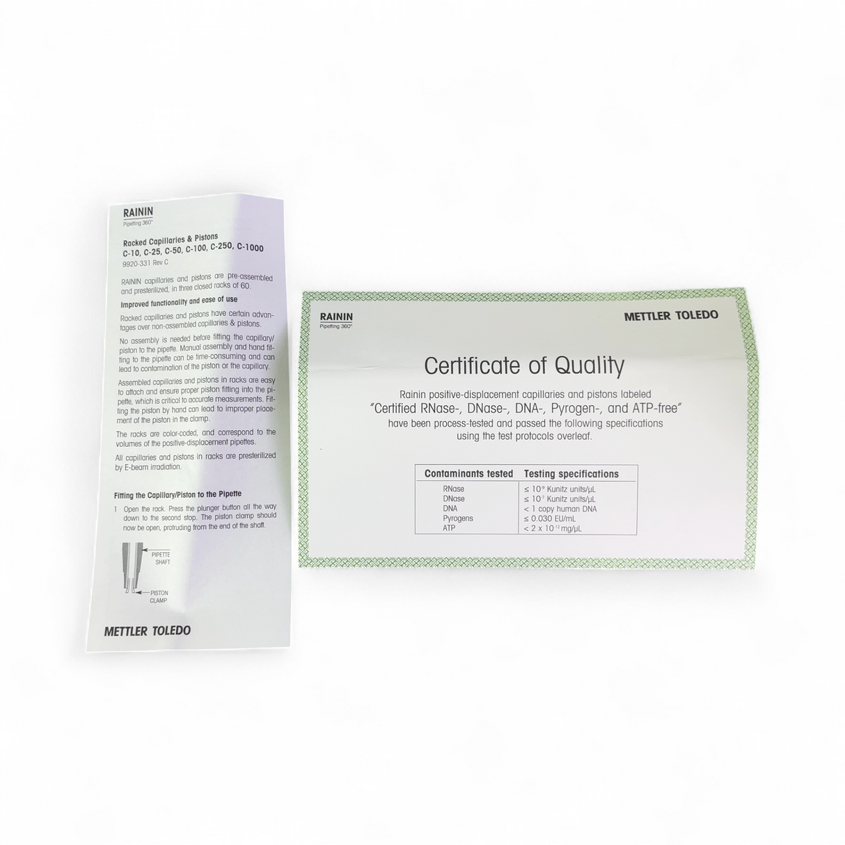 Mettler Toledo Rainin BioClean 250µL Disposable Capillaries/Pistons 17008608, 360ct | Safe & Secure Shipping - Image 3