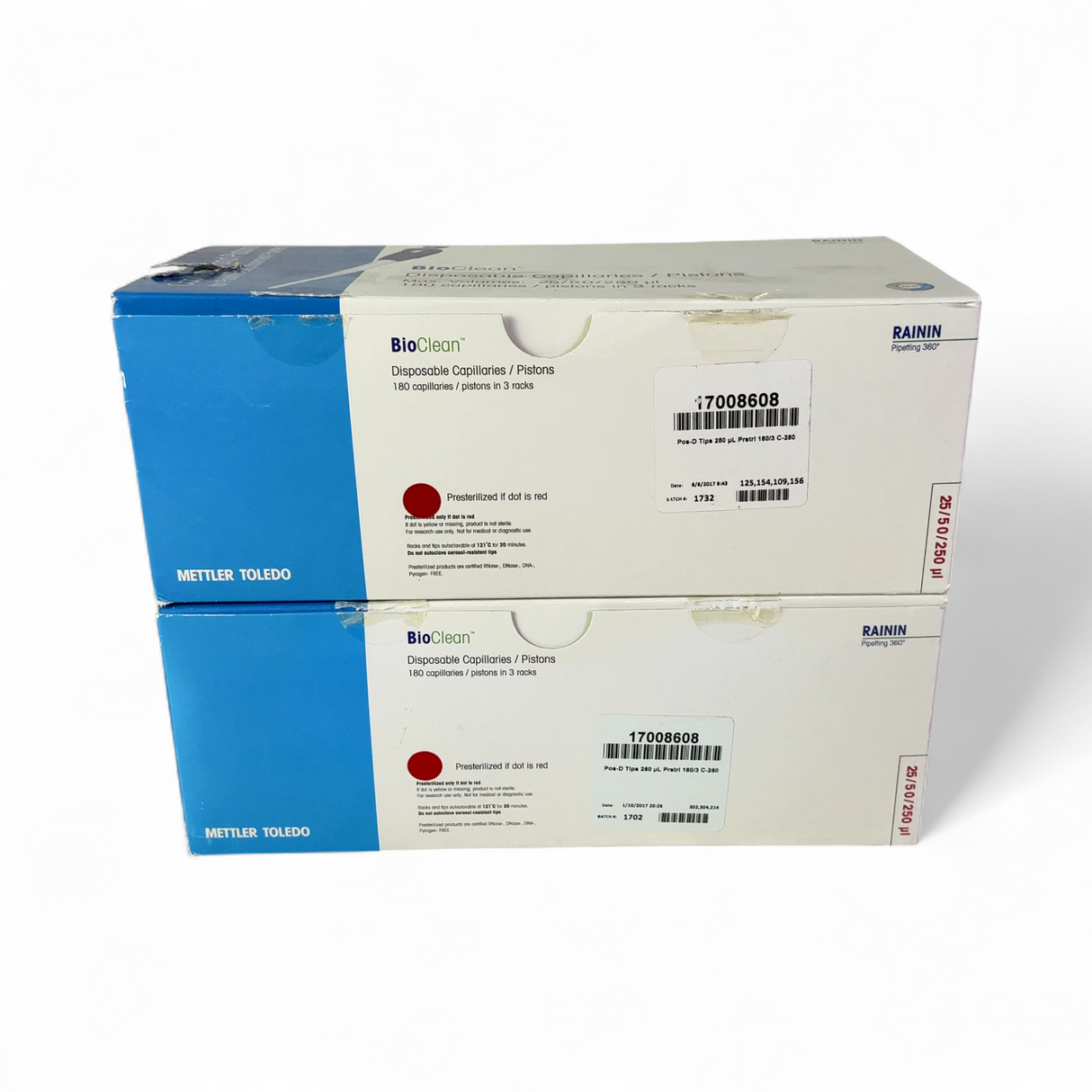 Mettler Toledo Rainin BioClean 250µL Disposable Capillaries/Pistons 17008608, 360ct | Safe & Secure Shipping - Image 6