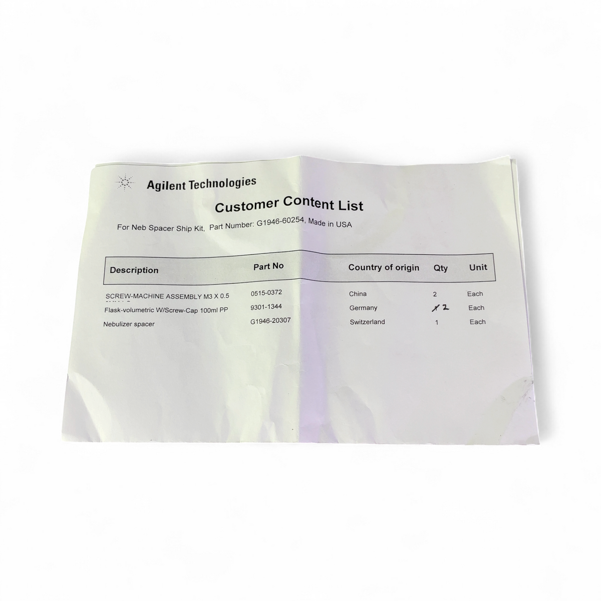 NEW Agilent Technologies Neb Spacer Ship Kit G1946-60254 - Components in Desc (Best Offer!) | Order Direct and Save - Image 10