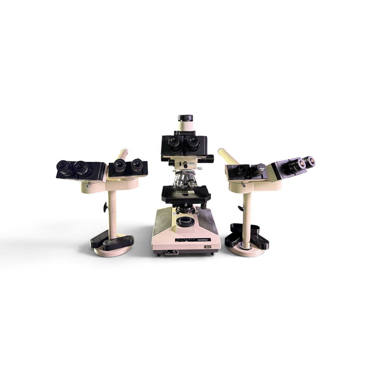 Olympus BH-2 BHS 5-Headed Teaching Microscope w/ DPlan Objectives, AmScope MD35 - Image 6