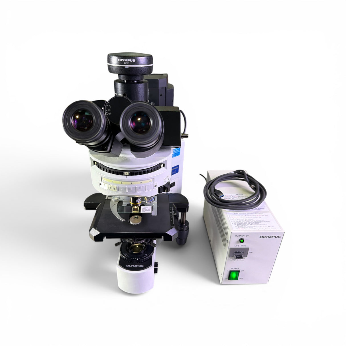 Olympus BX41TF Fluorescence Microscope w/ DP27 Camera, Filters, Objectives - Image 3