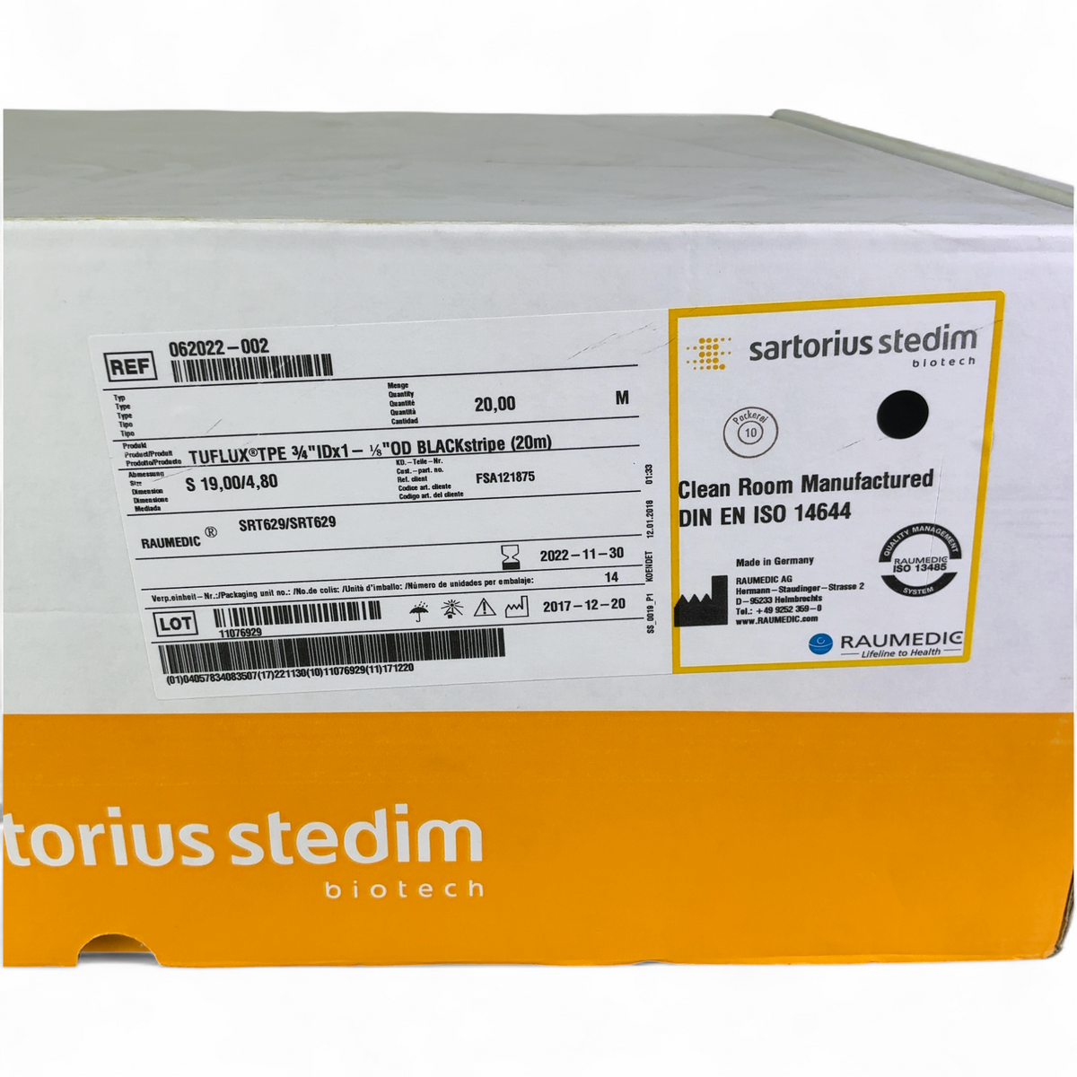Sartorius Stedim Biotech TUFLUX Highly Resistant TPE Tubing ¾"IDx1-⅛"OD BLACKstripe (20m) | Ships Fast from Mr. Scientific - Image 2