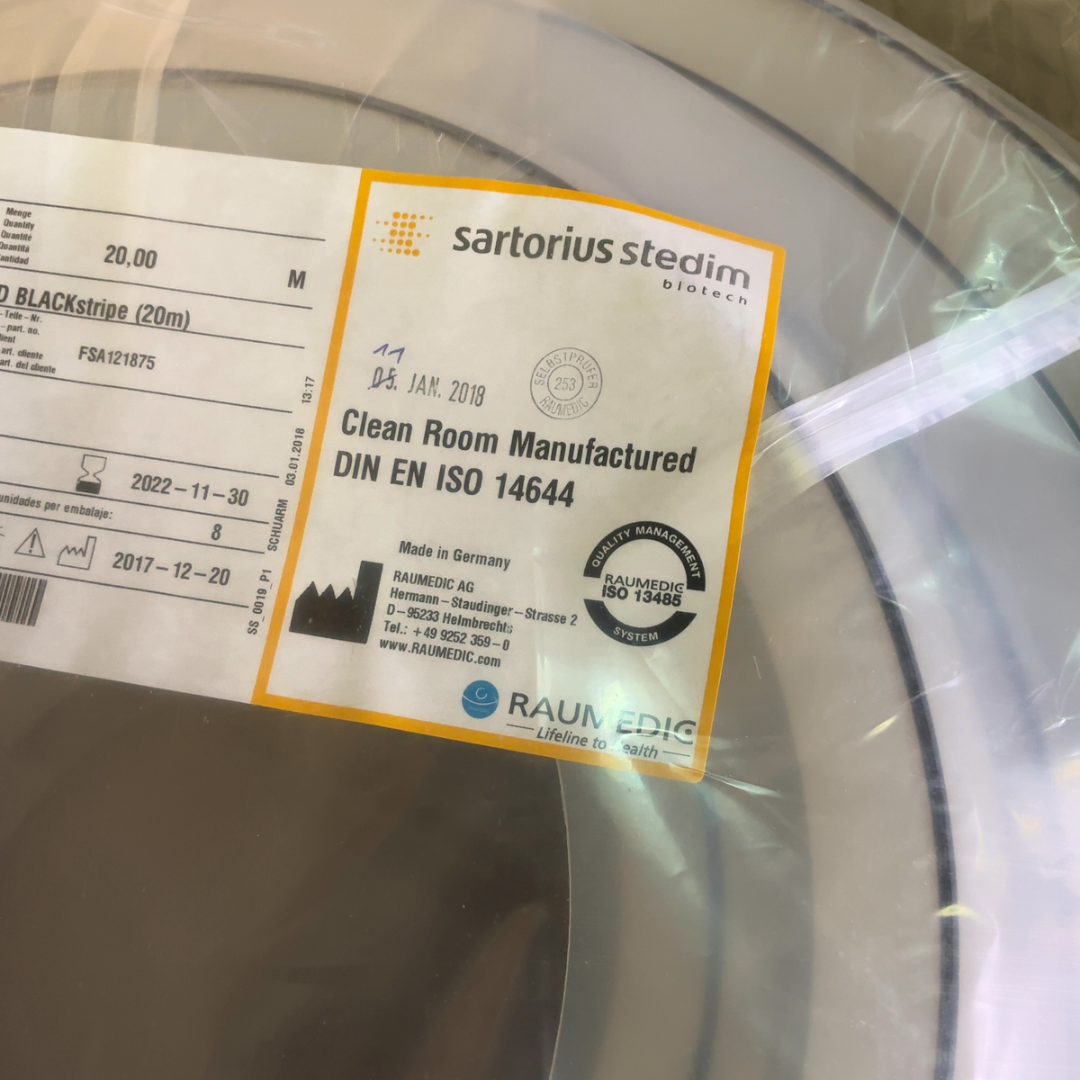 Sartorius Stedim Biotech TUFLUX Highly Resistant TPE Tubing ¾"IDx1-⅛"OD BLACKstripe (20m) | Ships Fast from Mr. Scientific - Image 5