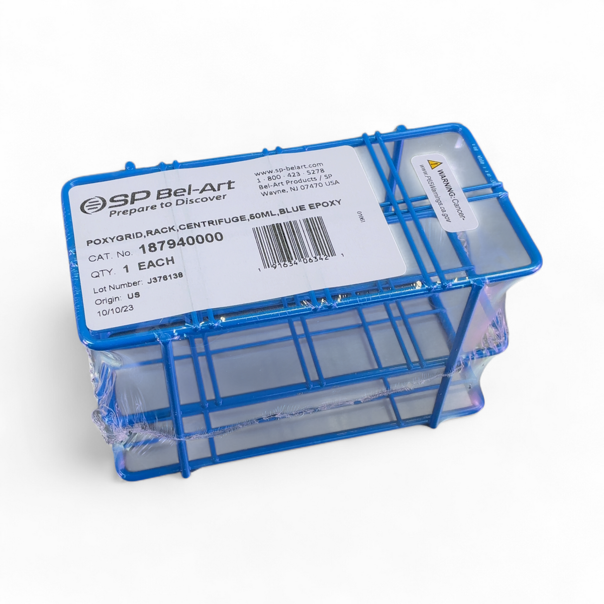SP Bel-Art Poxygrid Centrifuge Rack for 50mL Tubes, 8 Places, Blue Epoxy 12/cs (BO!) | Mr. Scientific - Image 2
