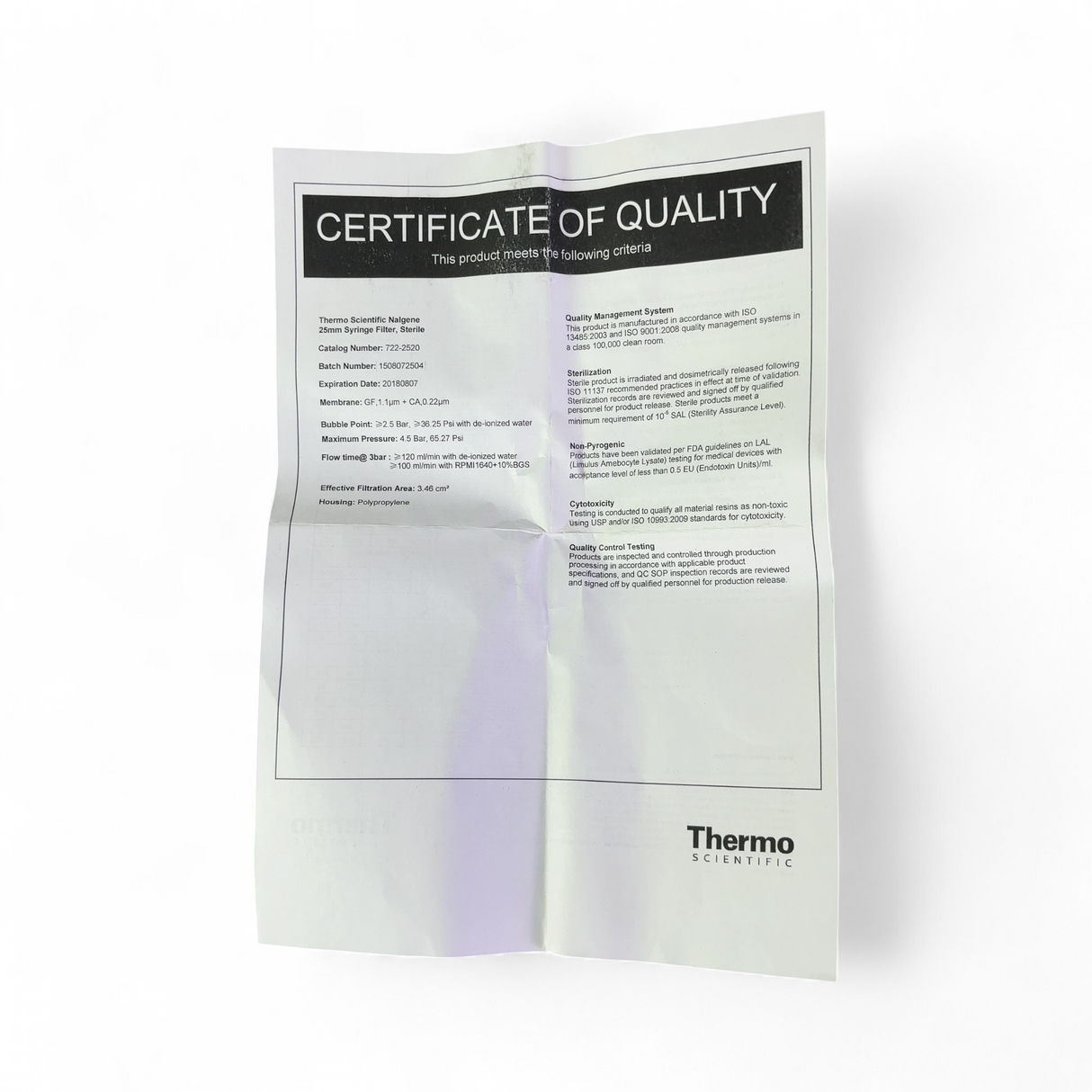 Thermo Scientific Nalgene Glass Fiber Pre-Filters, 25mm Dia 722-2520, 100 units | Ships Fast from Mr. Scientific - Image 3