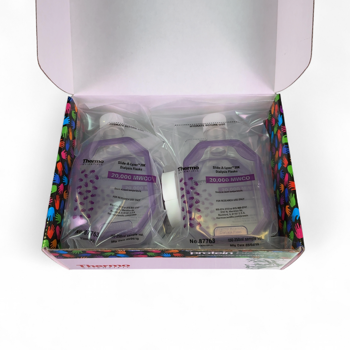 Thermo Scientific Slide-A-Lyzer 250mL Dialysis Flask 20K-MWCO 87763, March 2019 | Safe & Secure Shipping - Image 2
