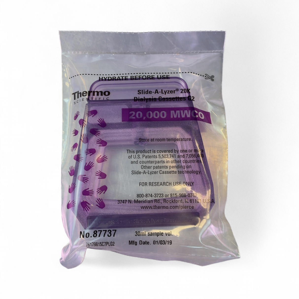 Thermo Scientific Slide-A-Lyzer G2 20k-MWCO Dialysis Cassettes, 15 & 30mL, 87736, 87737 | Mr. Scientific - Image 5