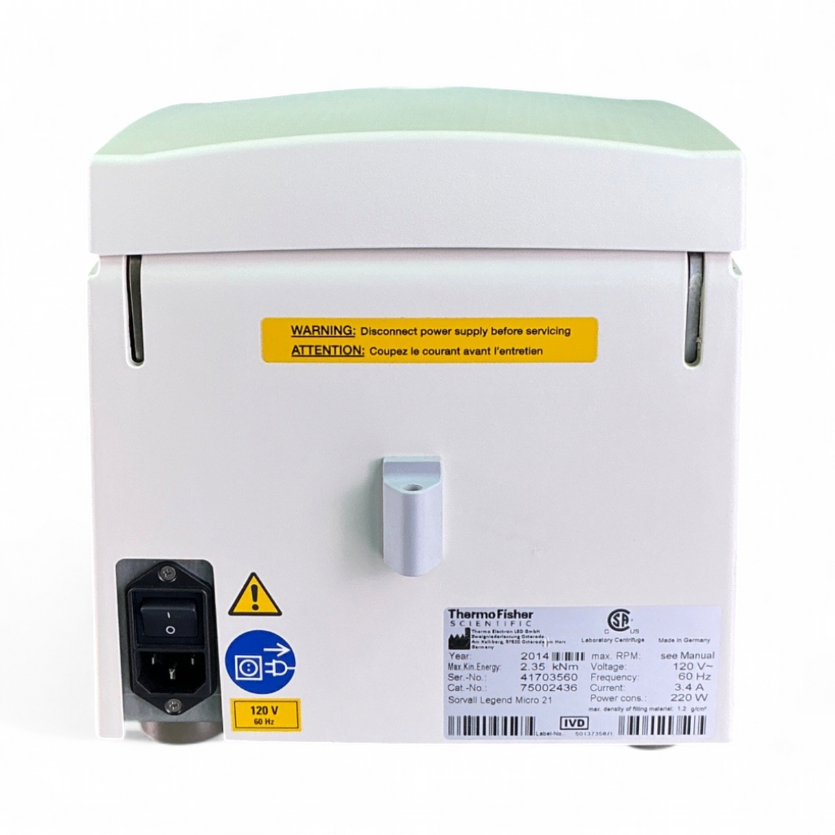 Thermo Scientific Sorvall Legend Micro 21 Centrifuge w 24x1.5/2.0mL Rotor 75002436 (BO!) | Order Direct and Save - Image 10