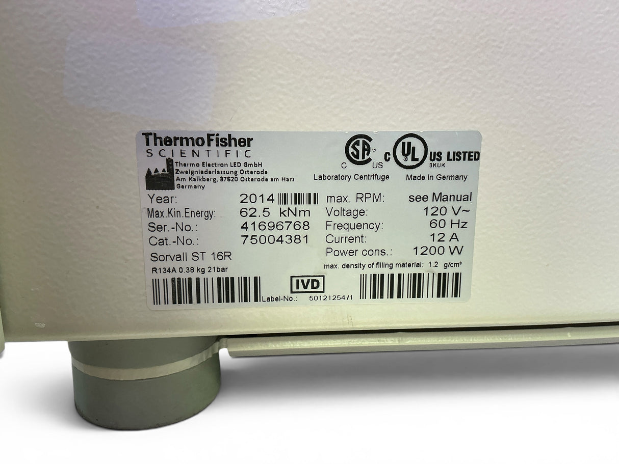 Thermo Scientific Sorvall ST 16R Refrigerated Centrifuge w 75003181 Rotor & Adapters (BO!) | Order Direct and Save - Image 8
