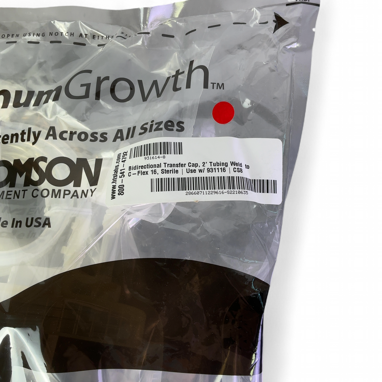 Thompson Instr. Optimum Growth 5L Flask Bidirectional Transfer Cap w 2’ C-Flex 16 Tubing - 8/cs | Order Direct and Save - Image 3