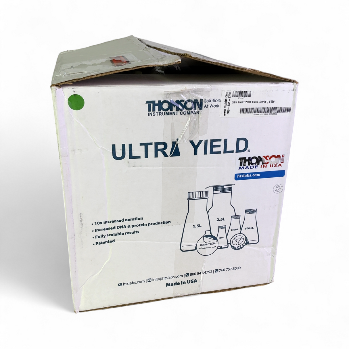 Thomson HTSLabs Ultra Yield 125mL Sterile Graduated Cell Culture Shaker Flasks - 50/cs 931147 | Mr. Scientific - Image 2