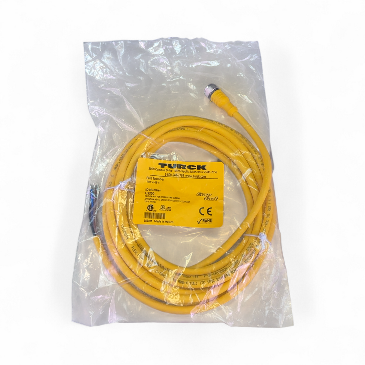 Turck EuroFast RKC 4.4T-4 Cable Assembly U5300 - Lot of 5x (Best Offer!) | Ships Fast from Mr. Scientific - Image 3
