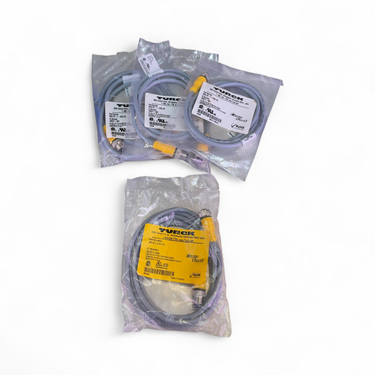 Turck EuroFast RKC 8T-1/1.5-RSC 8T Cable Assembly U5311-561, U5311-566 - Lot of 4x (BO!) | Order Direct and Save - Image 2