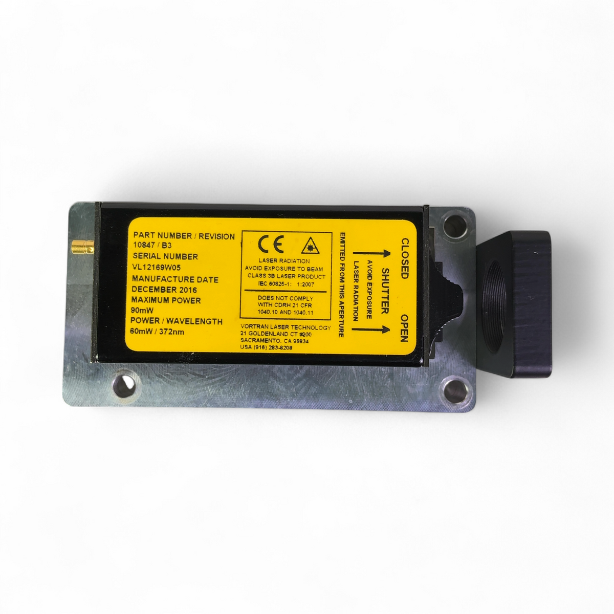 Vortran Laser Technology Stradus 375, 372nm Laser Diode Module 10847 B3 - Tested - Image 14