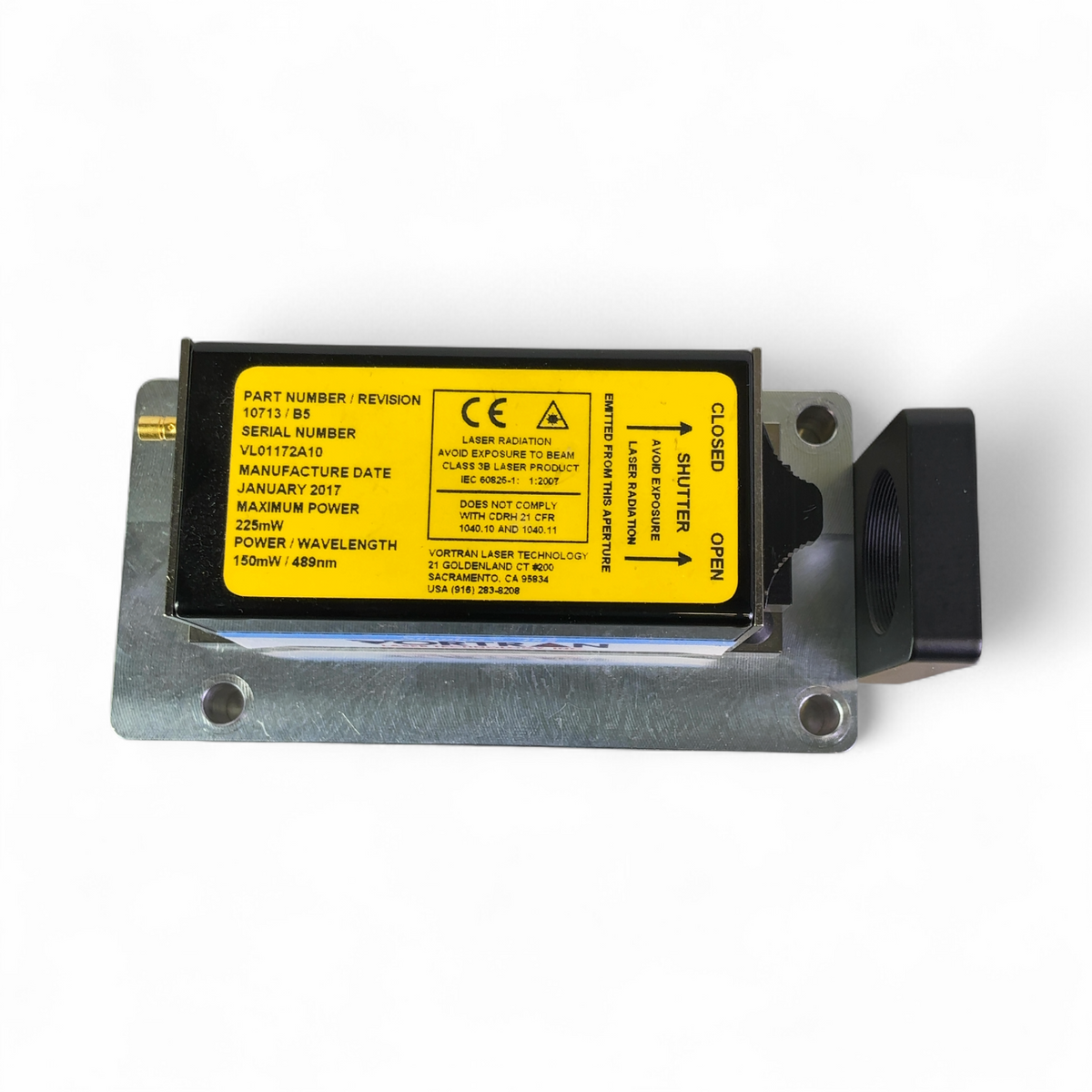 Vortran Laser Technology Stradus 488, 489nm Laser Diode Module 10713/B5 - Tested - Image 13