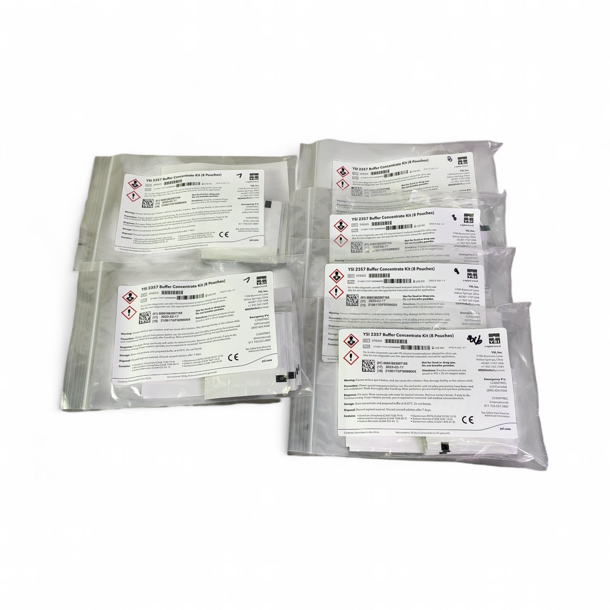 YSI 2357 098005 Buffer Concentrate Pouches Lot of 46 EXPIRED | Mr. Scientific - Image 1