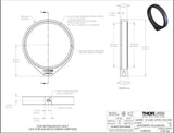 THORLABS LMR3/M Lens Mount with Retaining Ring for Ø3" Optics, M4 Tap NEW