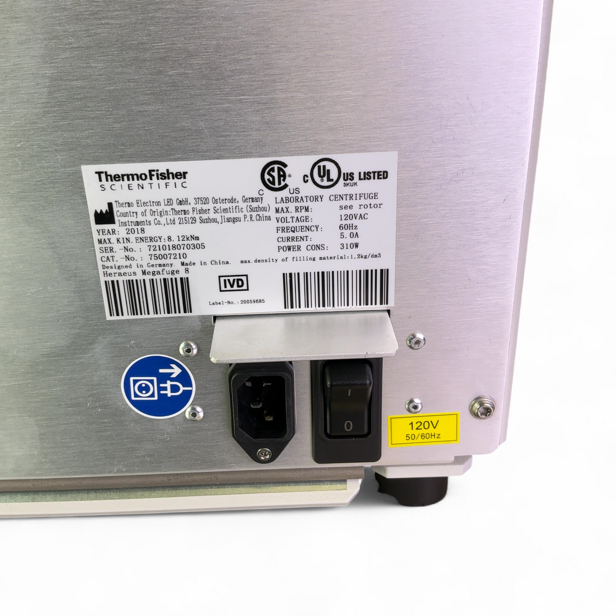 Thermo Scientific Heraeus Megafuge 8 Centrifuge 75007210 w M-10 Swinging Bucket Rotor | Mr. Scientific