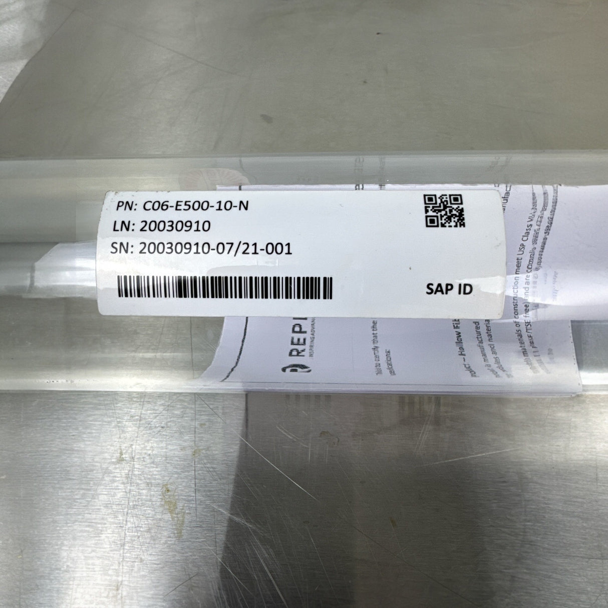 Repligen MicroKros Hollow Fiber Filter Module C06-E500-10-N – 500 kD mPES, 65 cm, 1.0 mm ID – New/Sealed
