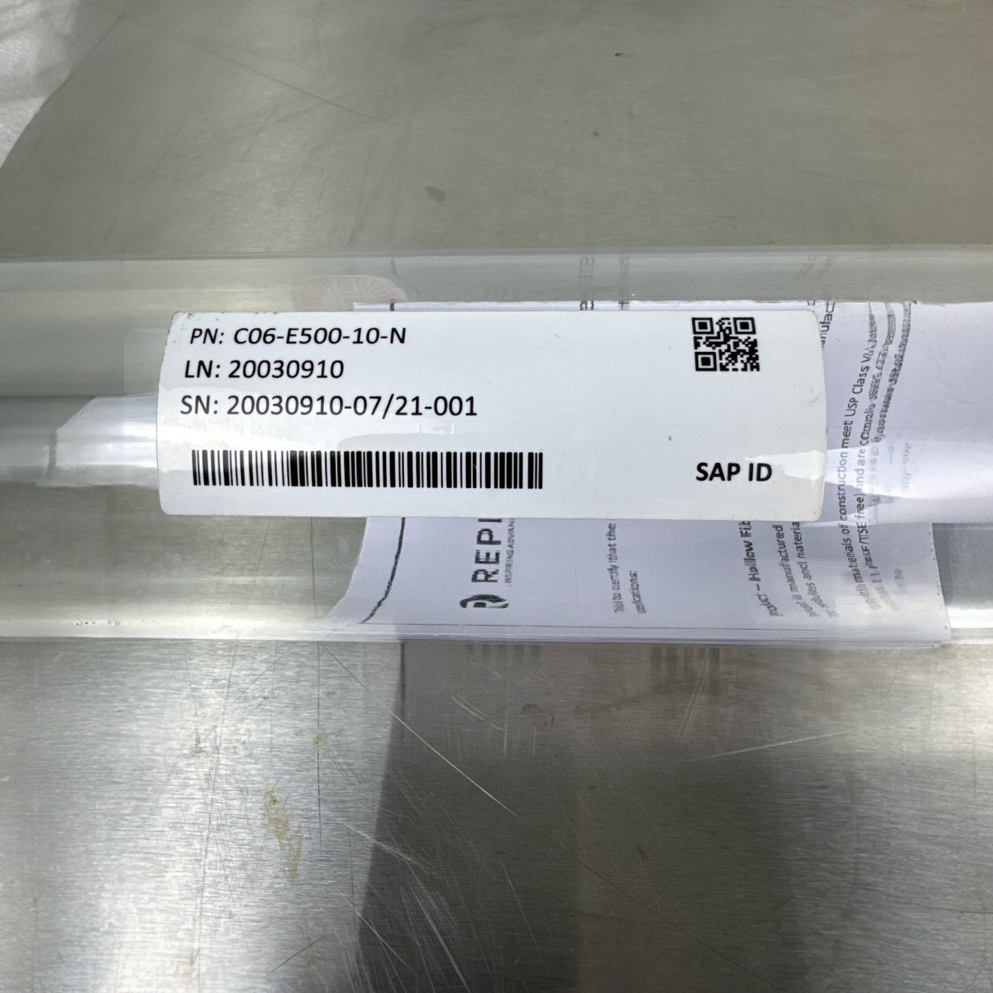 Repligen MicroKros Hollow Fiber Filter Module C06-E500-10-N – 500 kD mPES, 65 cm, 1.0 mm ID – New/Sealed