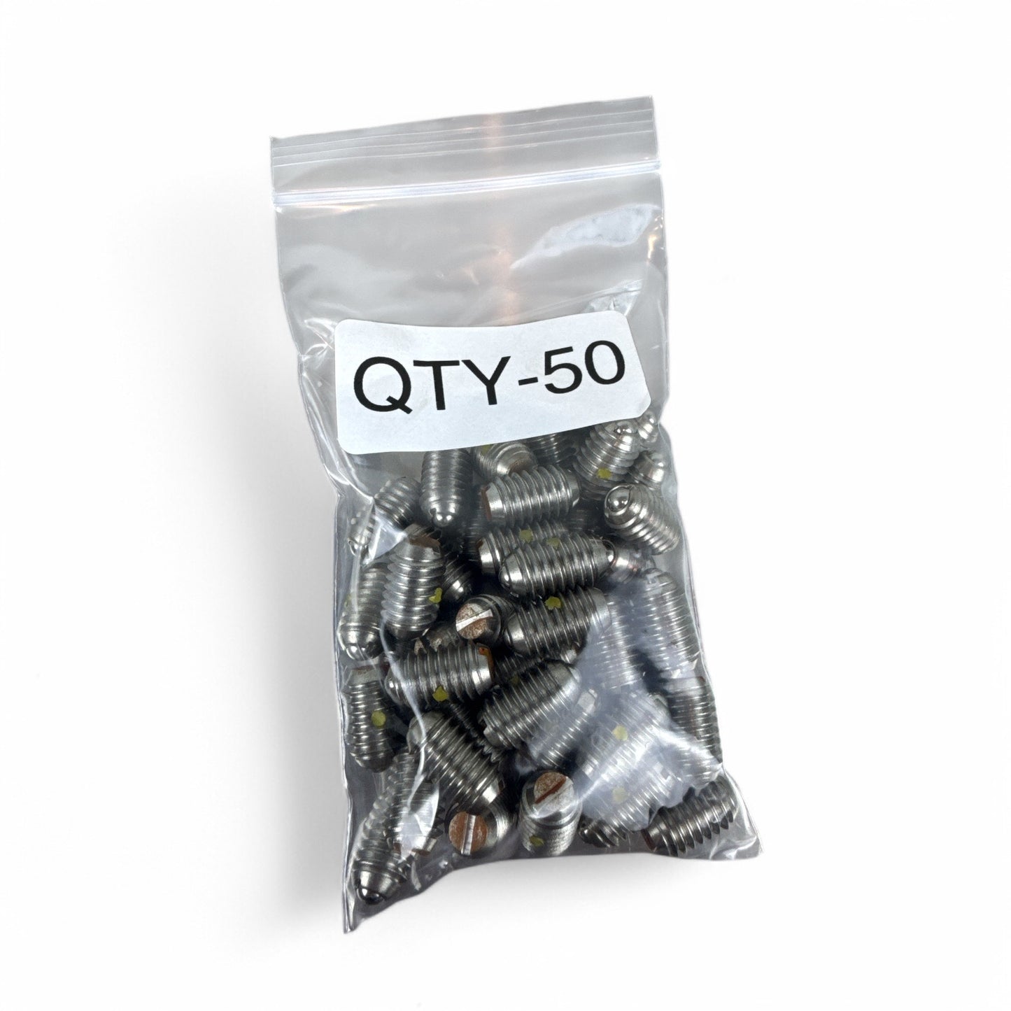 50 Pcs McMaster-Carr 3408A6 Slotted Spring Plungers – 3/8"-16 Thread, 6–21 lb Force, SS Thread Lock