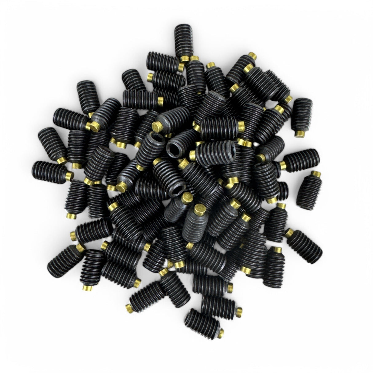 100 Pcs McMaster-Carr 91381A368 Brass-Tip Set Screws – 3/8"-24 x 5/8", Black-Oxide New