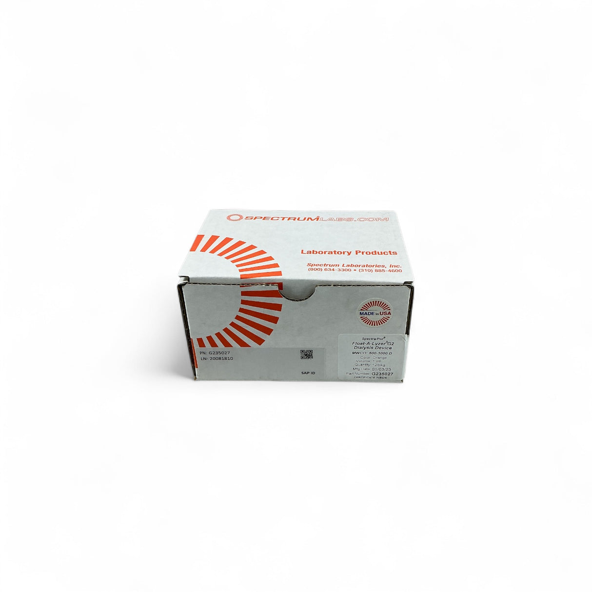 Spectrum Labs Float-A-Lyzer G2 Dialysis Device G235027 - New