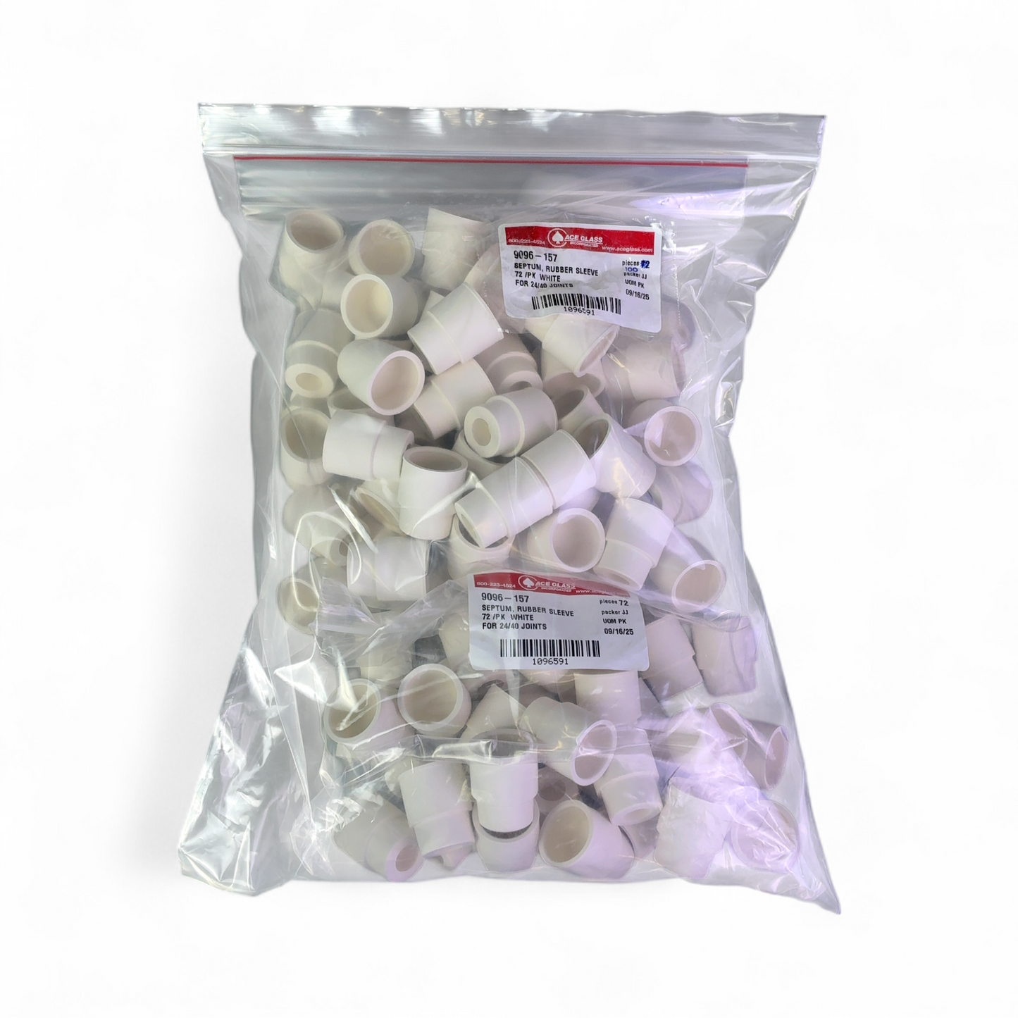 Ace Glass 9096 Septa 24/40 White Rubber Sleeve - 100ct 9096-157 (Best Offer!) | Order Direct and Save - Image 5