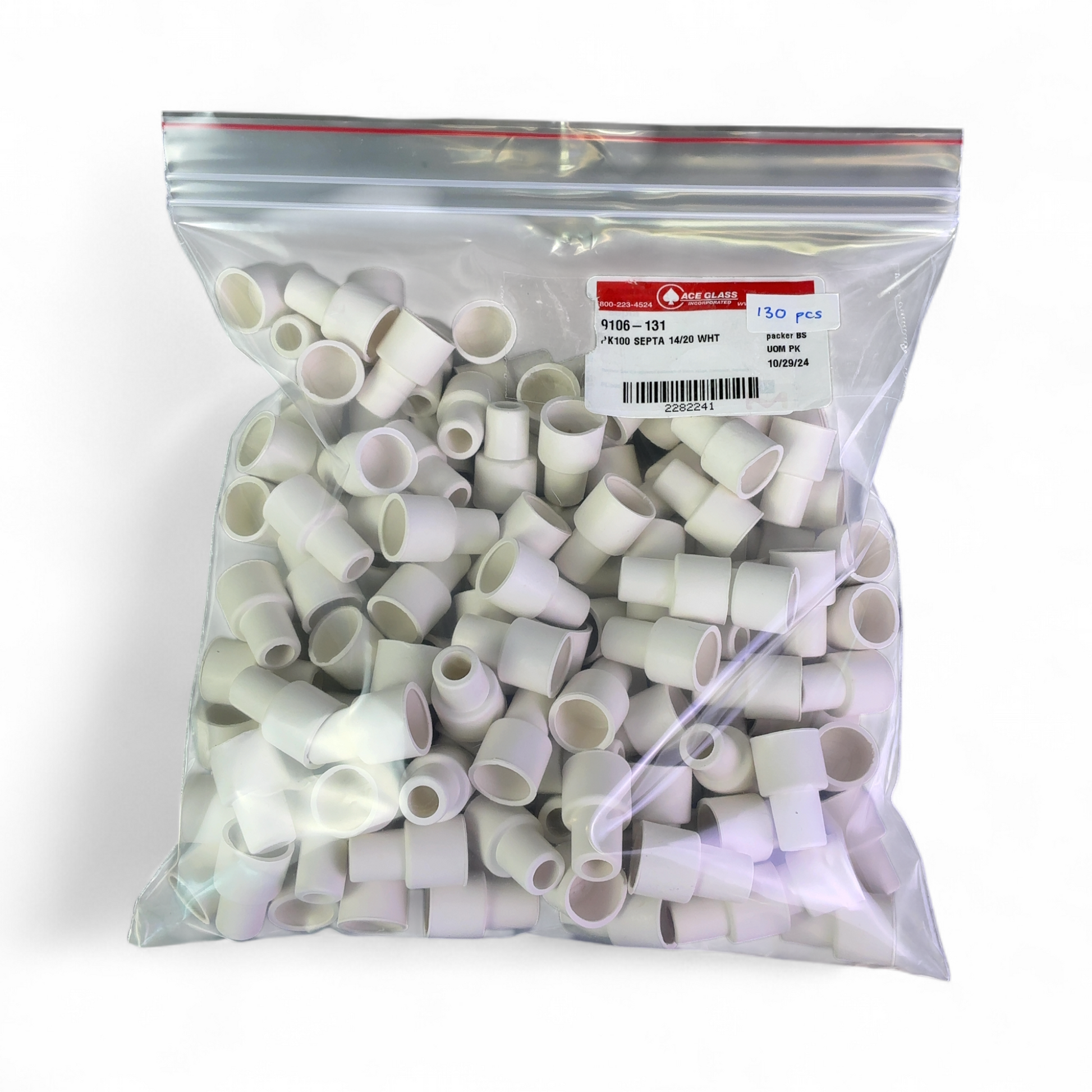 Ace Glass 9106 Septa Precision 14/20, 14/35 White Rubber Seals - 130ct 9106-131 | Ships Fast from Mr. Scientific - Image 4