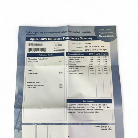 Agilent DB-5MS 60m Gas Chromatography Column 122-5563 (Best Offer!) | Order Direct and Save - Image 7