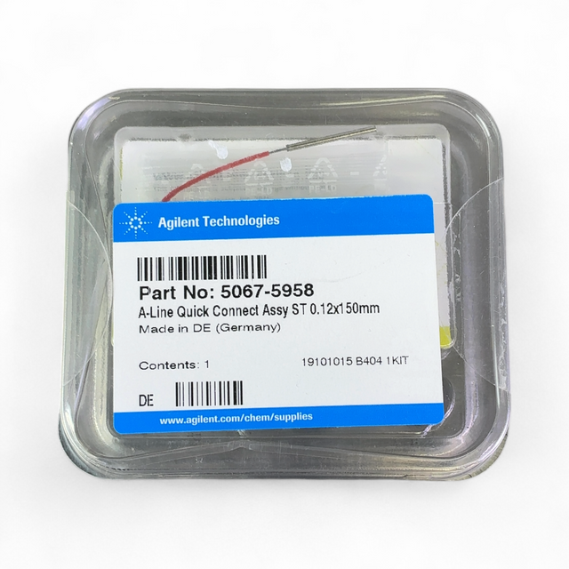 Agilent Technologies 5067-5958 A-Line Quick Connect Assembly ST 0.12 X 150mm | Ships Fast from Mr. Scientific - Image 1