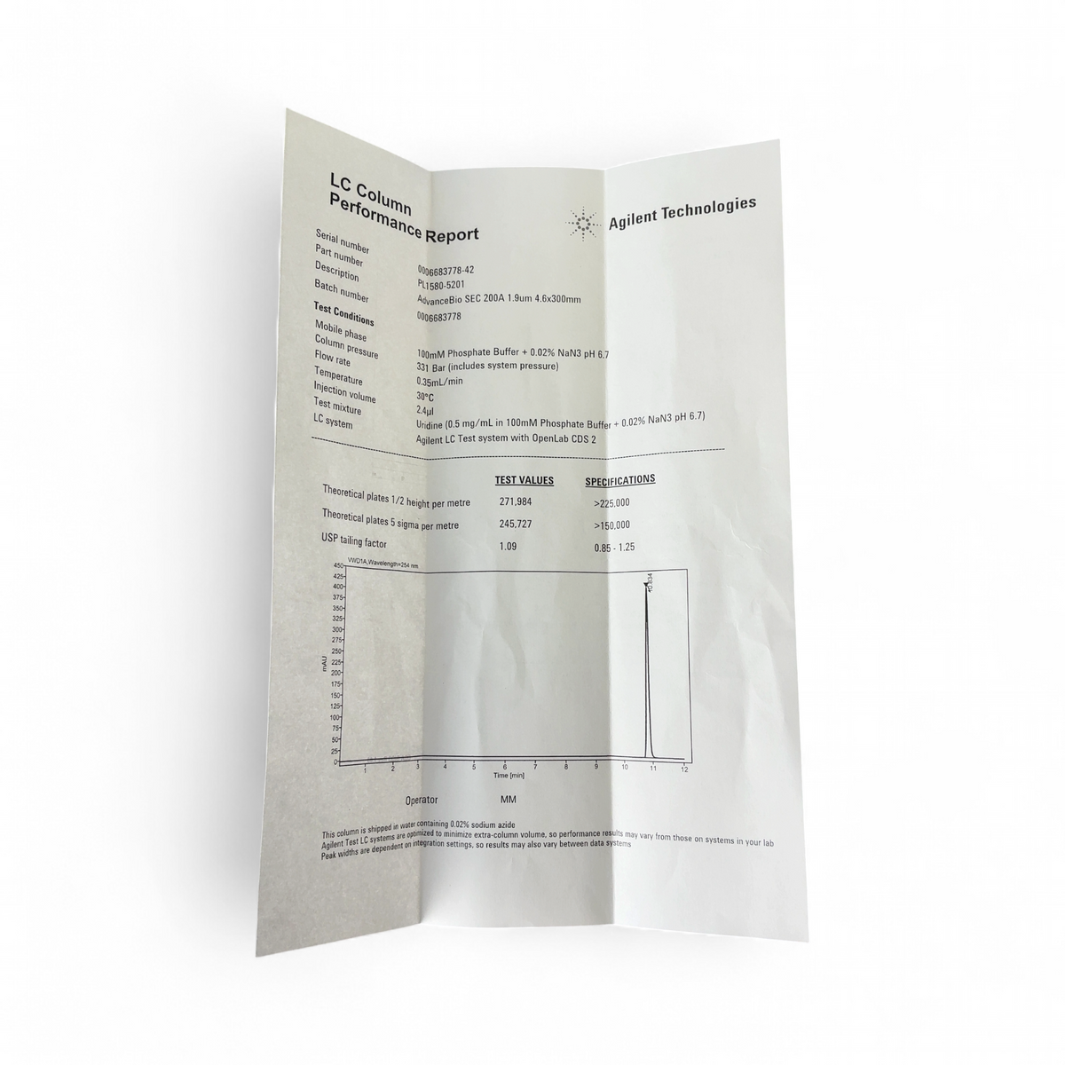 Agilent Technologies AdvanceBio SEC 200A 1.9um 4.6x300mm HPLC Column PL1580-5201 | Mr. Scientific - Image 9