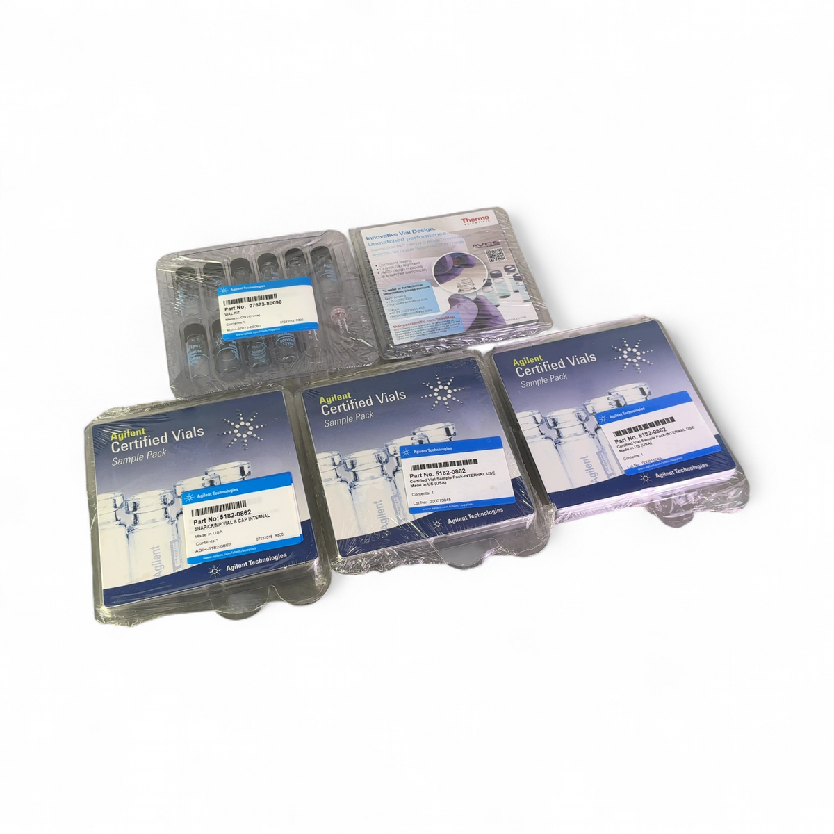 Agilent, Thermo Scientific Sample Vial Kits; Snap/Crimp & SureStop 5182-0862, 07673-80090 | Ships Fast from Mr. Scientific - Image 1